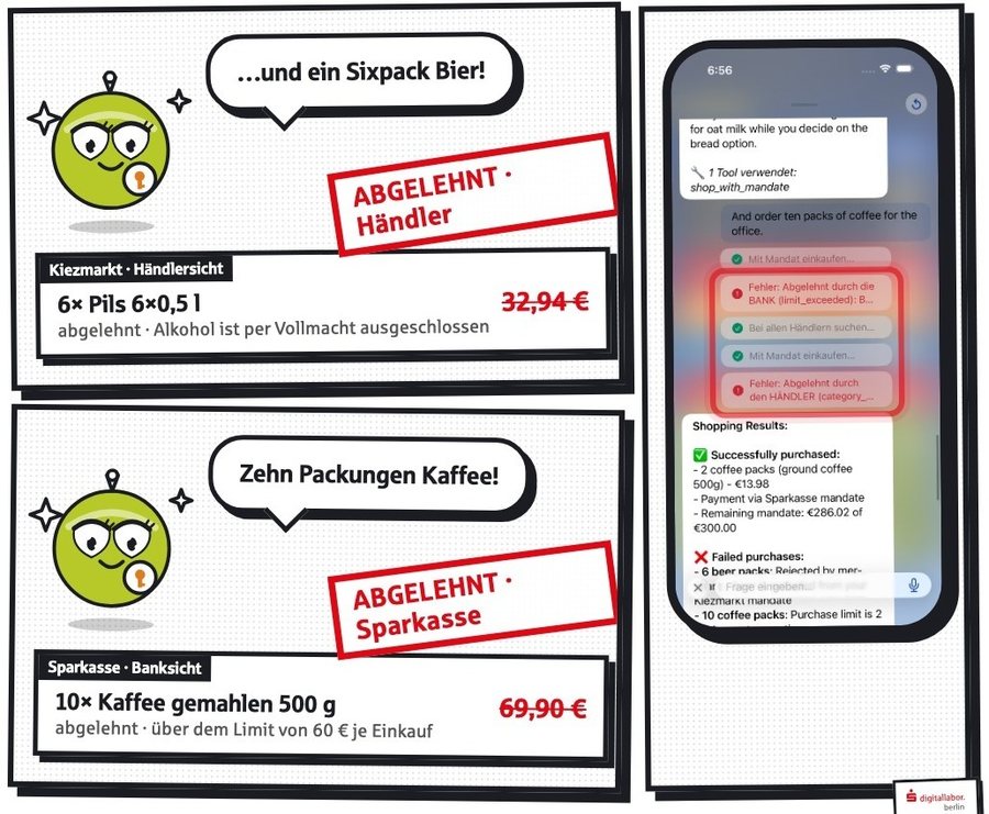 Szene aus dem Film: Das Sixpack Bier lehnt der Händler ab, die zehn Packungen Kaffee für 69,90 Euro lehnt die Sparkasse ab.